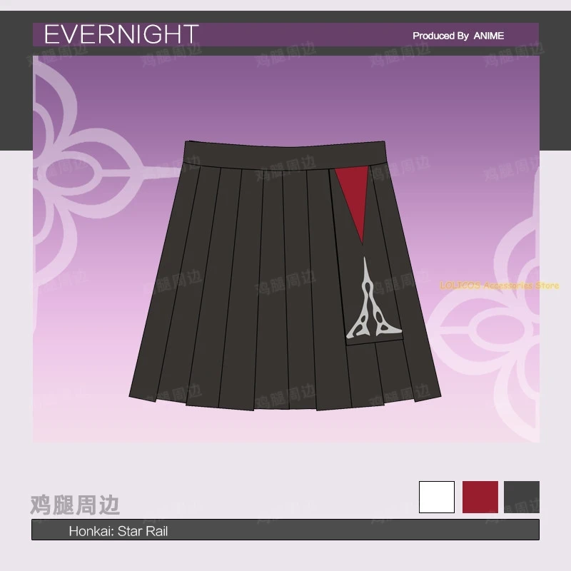 Game Evernight Honkai: Star Rail Autumn Winter Unisex Wind Coat Cosplay Costume Windbreaker Jacket Hoodie Tops Skirt Suit view 5