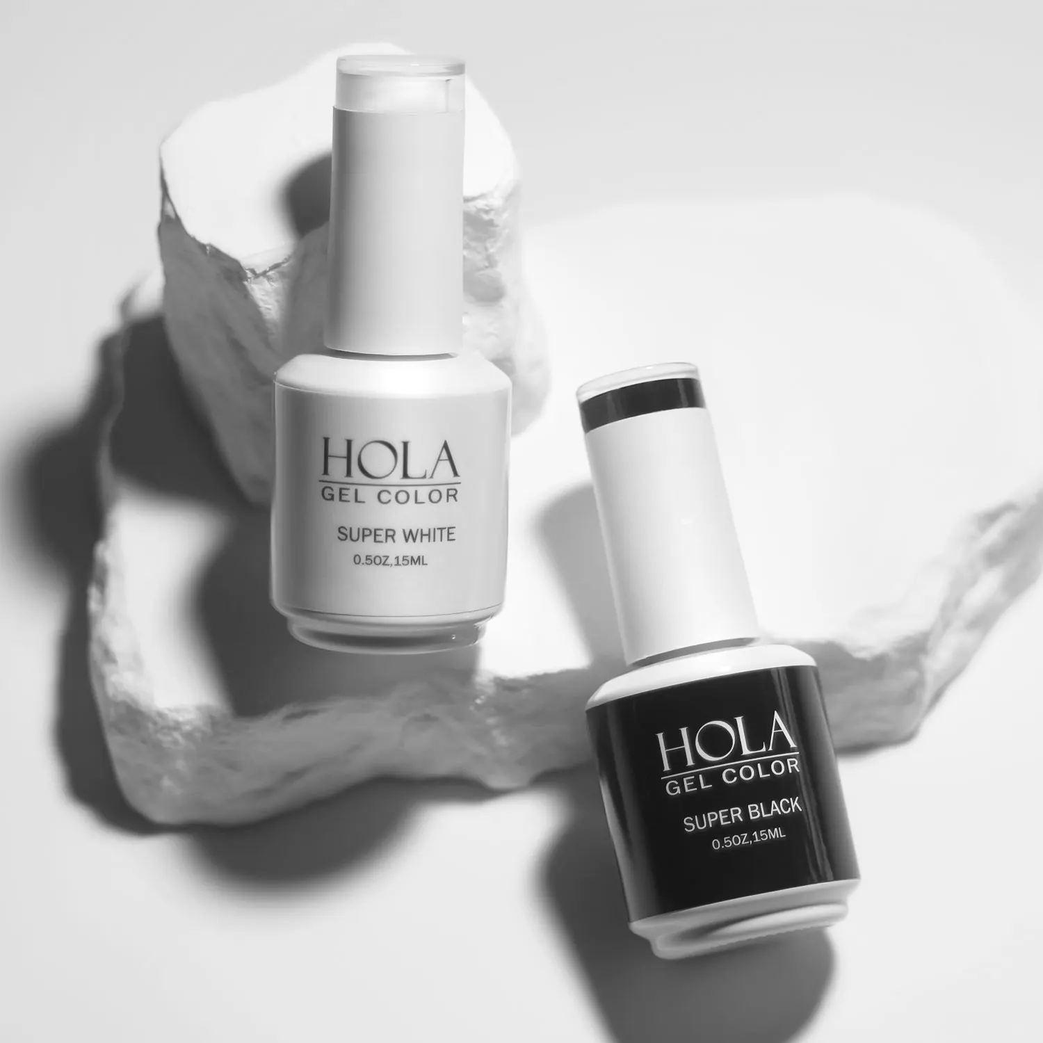 

HOLA NAIL Super White Gel Polish Not Yellowing Super Black Nail Polish 15ml Bottles Private Label Colour Led UV Gel Nail Polish
