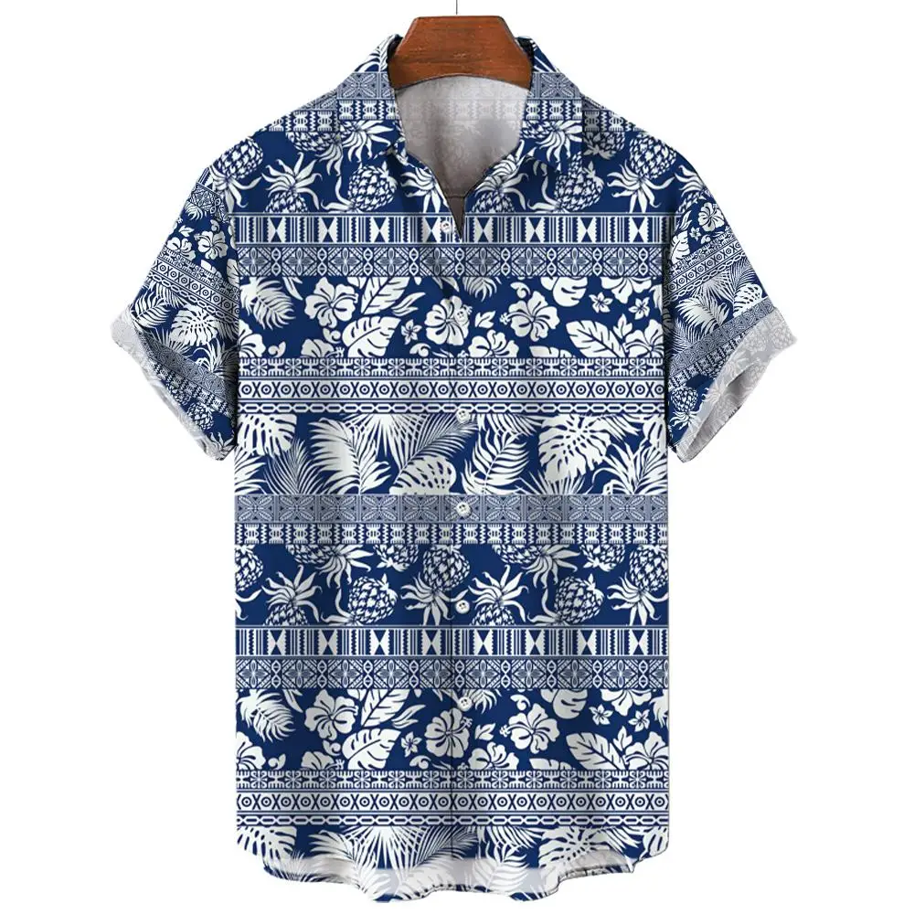 Camisa con estampado de árbol de Coco para hombre, Camisa hawaiana para playa de manga corta, informal, ropa, blusa