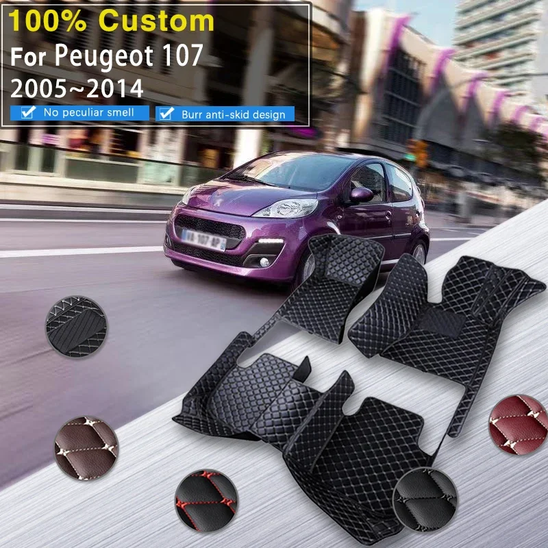 

Качественные роскошные автомобильные коврики для Peugeot 107 2005 ~ 2014 водонепроницаемый ковер автомобильный коврик Ceubre Pisos Para Autos автомобильные аксессуары