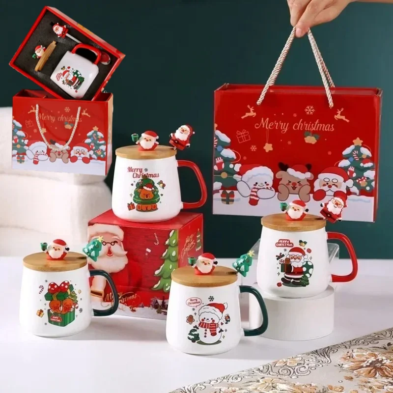 Mug gift box ceramic mug  Christmas gift Ceramic mug mug with lid with spoon set cup cup cup Coffee cup Christmas