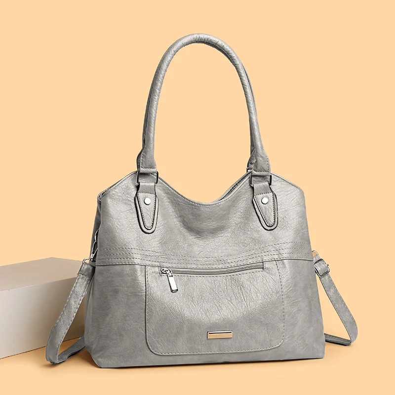 

High Quality PU Leather Shoulder Bag for Women Crossbody Tote Hand Bag Ladies Messenger Multi-pocket Handbag for Daily Commuting
