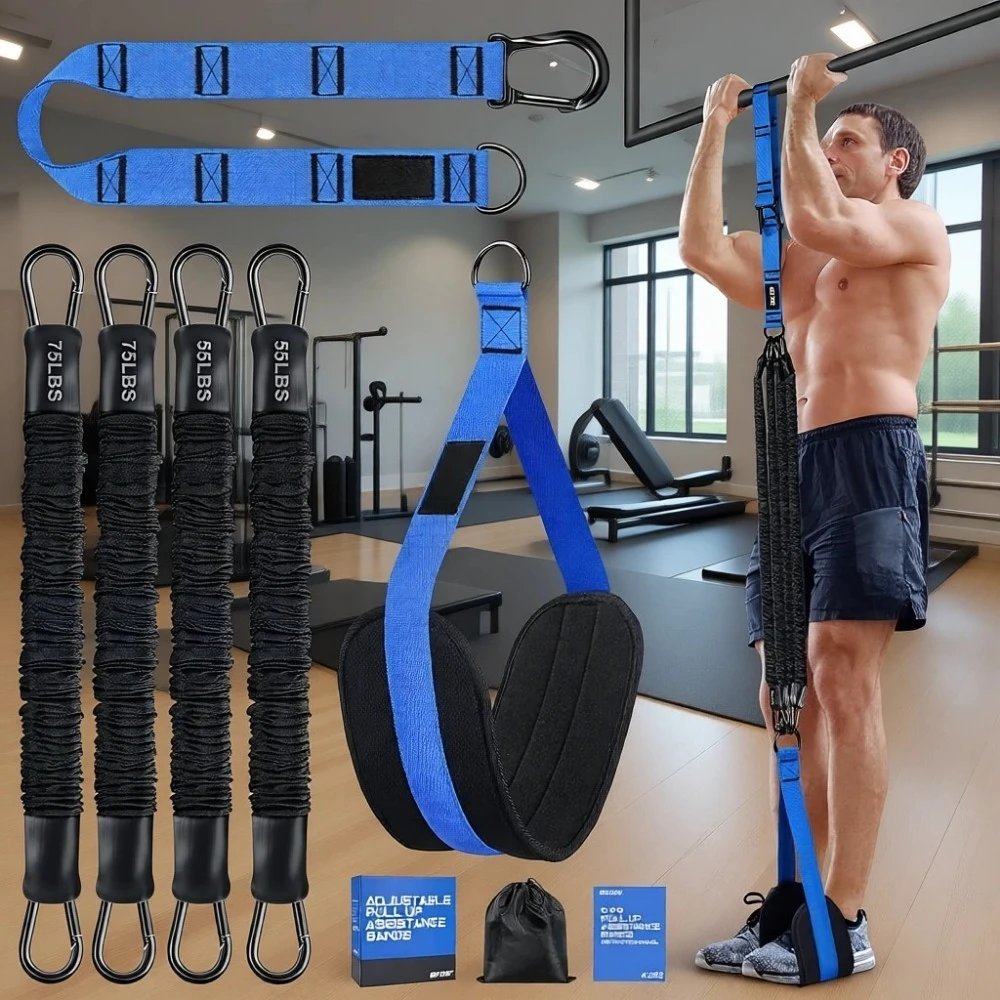 

Усиленные регулируемые ленты для подтягиваний с поддержкой для ног, нагрузка до 260 фунтов, для силовых тренировок