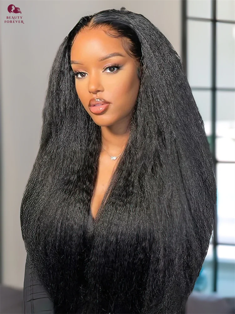 Beauty Forever Upgrade 2.0 Kinky Straight V Part Wig Human Hair No Leave Out Yaki Straight U Part Human Hair Wig Density 200%