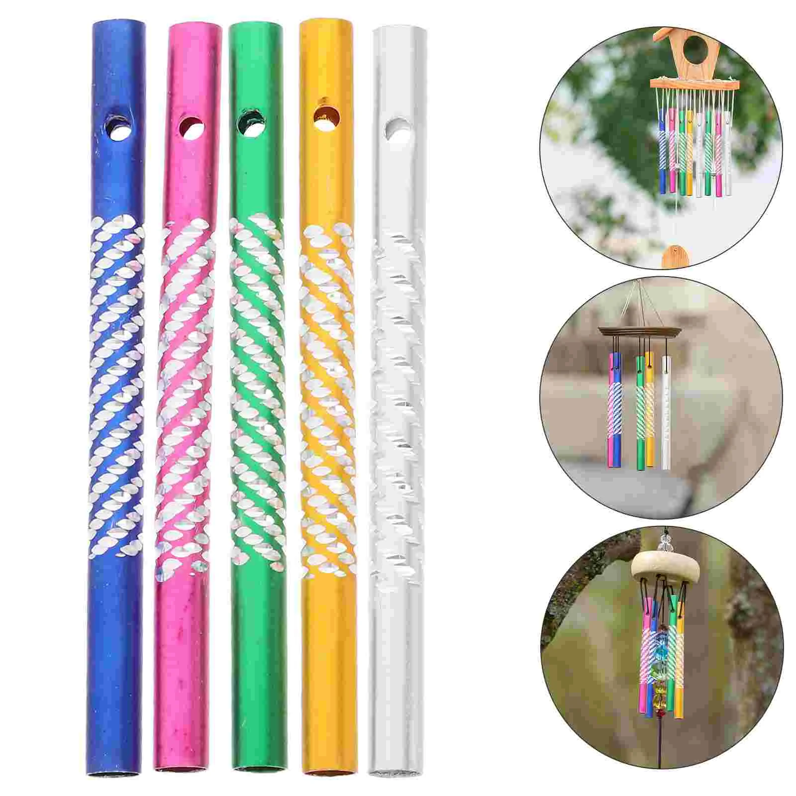 

50pcs Wind Material Package Hollow Aluminum Tubes Craft Kit Decorative Wind Chimes For Outside Garden