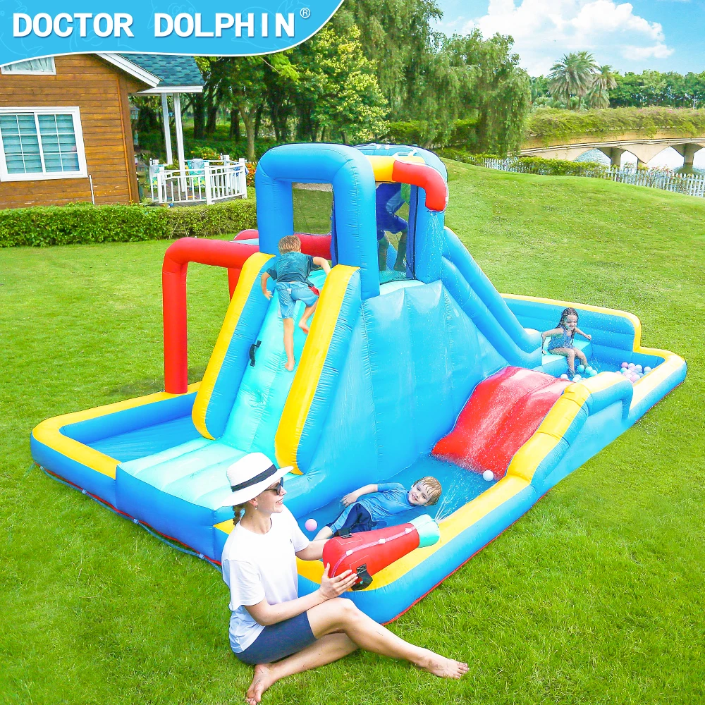 

Doctor Dolphin New Ball Pool Games Outdoor Fun Sport Backyard Children Toys Bouncy House Jumping Castle Inflatable Water Slide