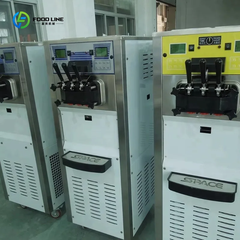CE ETL 3 Flavors Gravity Feed Commercial Soft Serve Ice Cream Machine High Output Custom