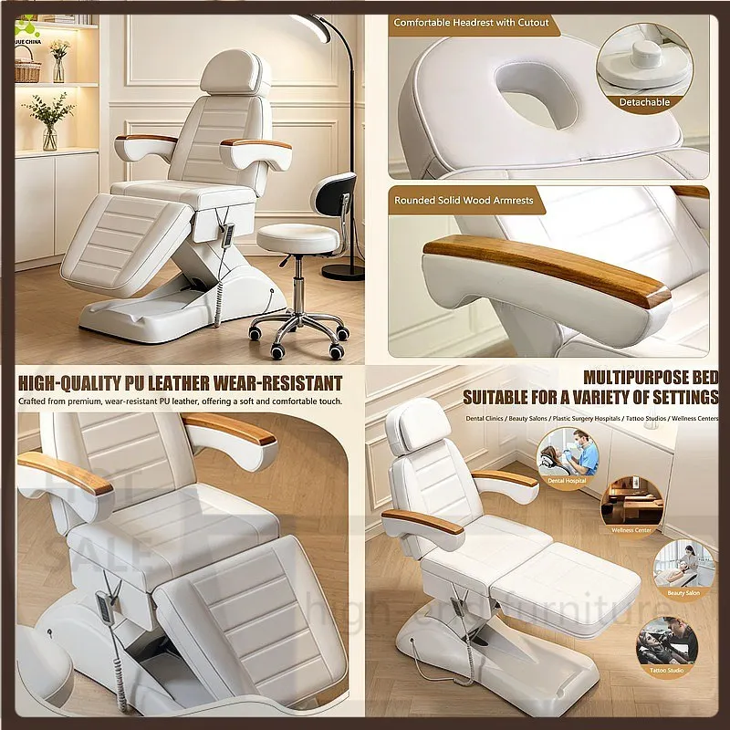 VP Electric Beauty Bed Salon Facial Bed Massage Therapy Tattoo Bed Adjustable Height Multifunction