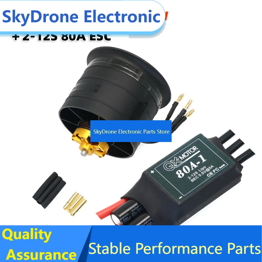 SkyDEl80mm EDF 12 Blades Ducted Fan QX-MOTOR QF3748 1000kv QF3538 2000KV Brushless Motor CW CCW 2000KV/1000KV For RC Model