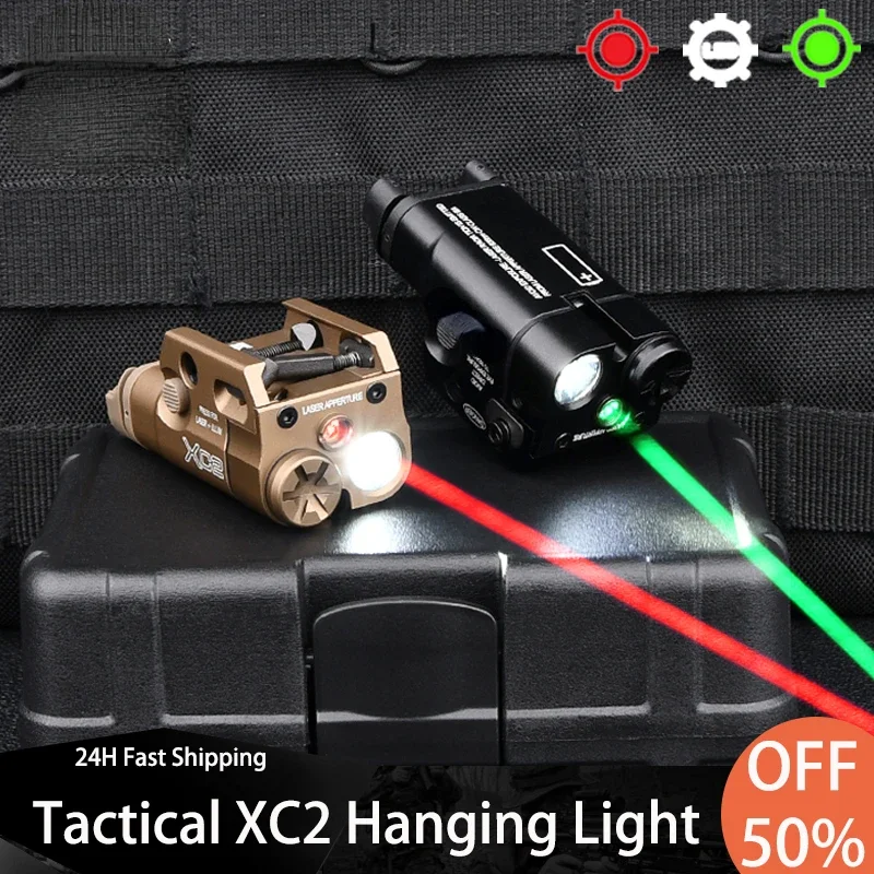 

Tactical SF XC2 pistol Flashlight Metal Upgraded Red/Green Laser With White LED Scout Light for Hunting G1718 19 Airsoft Wargame