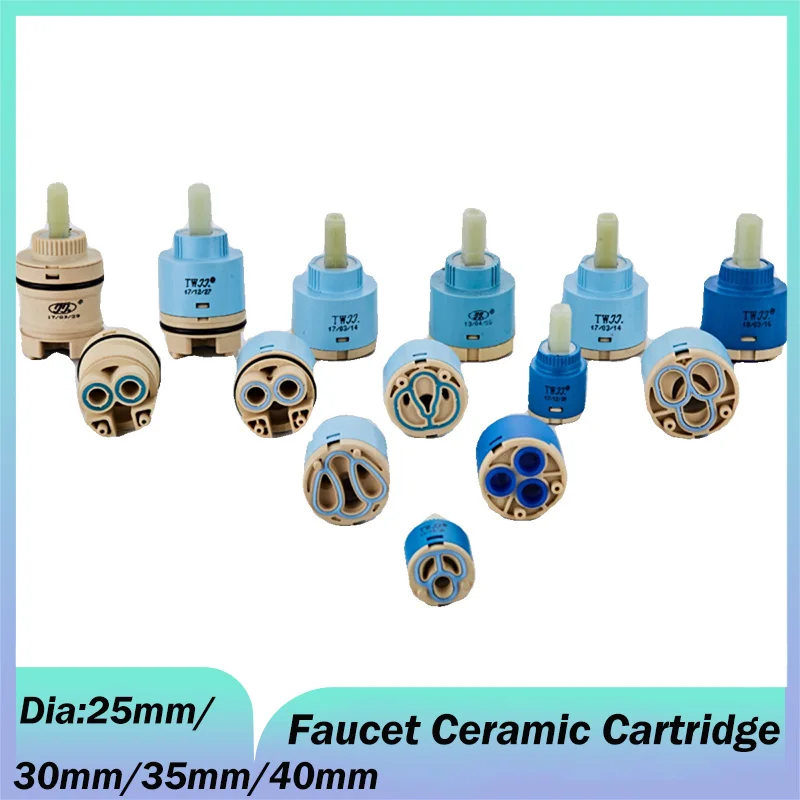 25/30/35/40mm Ceramic Cartridge Faucet Cartridge Mixer Kitchen Bath Basin Shower Tap Mixing High Spool Valve Faucet Accessories