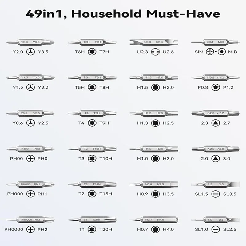 49-in-1 Small Precision Screwdriver Set, Professional Magnetic Mini Repair Tool Kit for Phone Watch Laptop Macbook Ring Doorbell