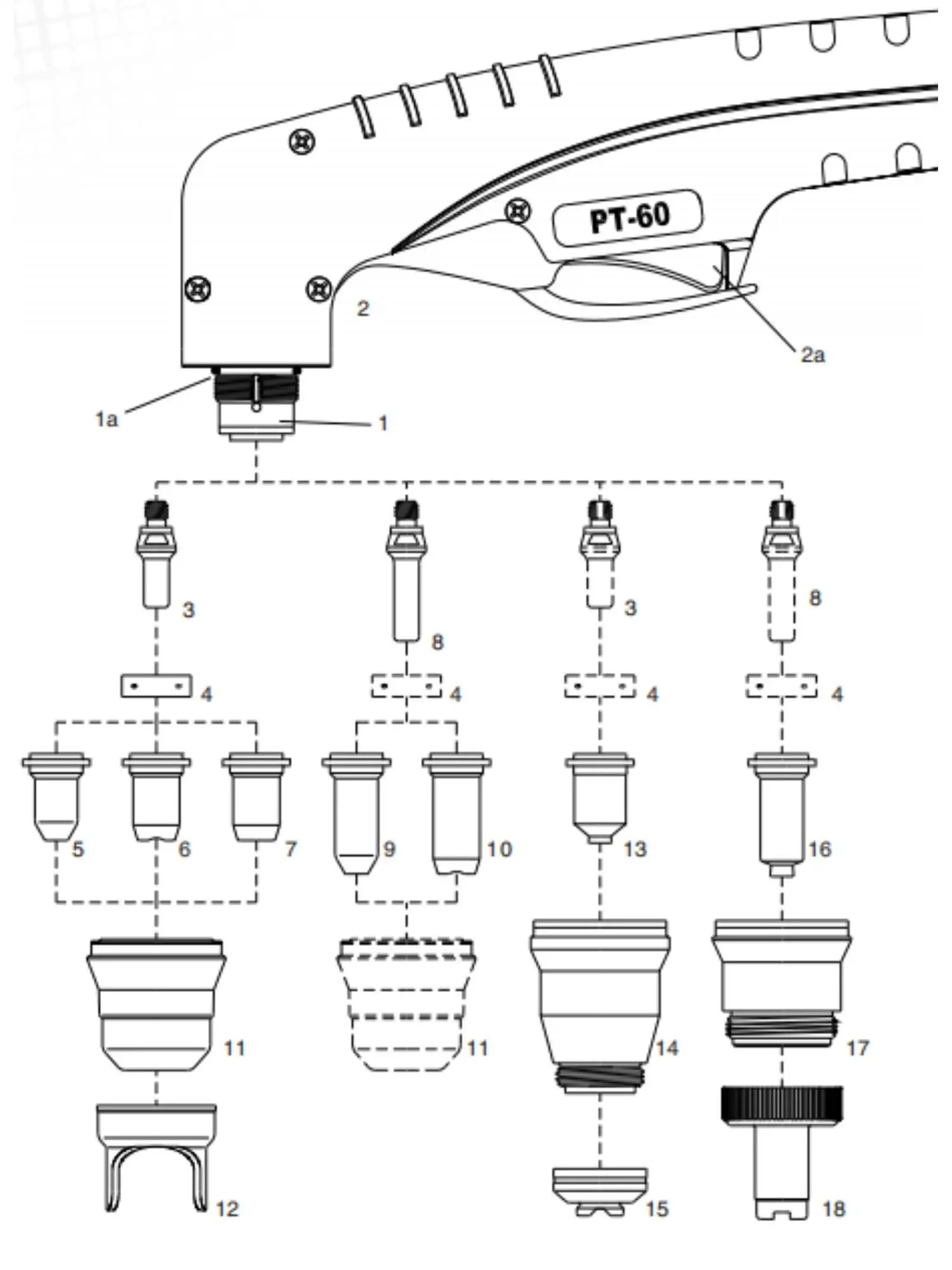 10 Punta piatta 51313P 10 Elettrodi 52582 PT60 IPT-60 PT-60 PTM-60 IPTM-60 PT-40 IPT-40 PT40 PT 40 60 Taglio Al Plasma Torcia Parte