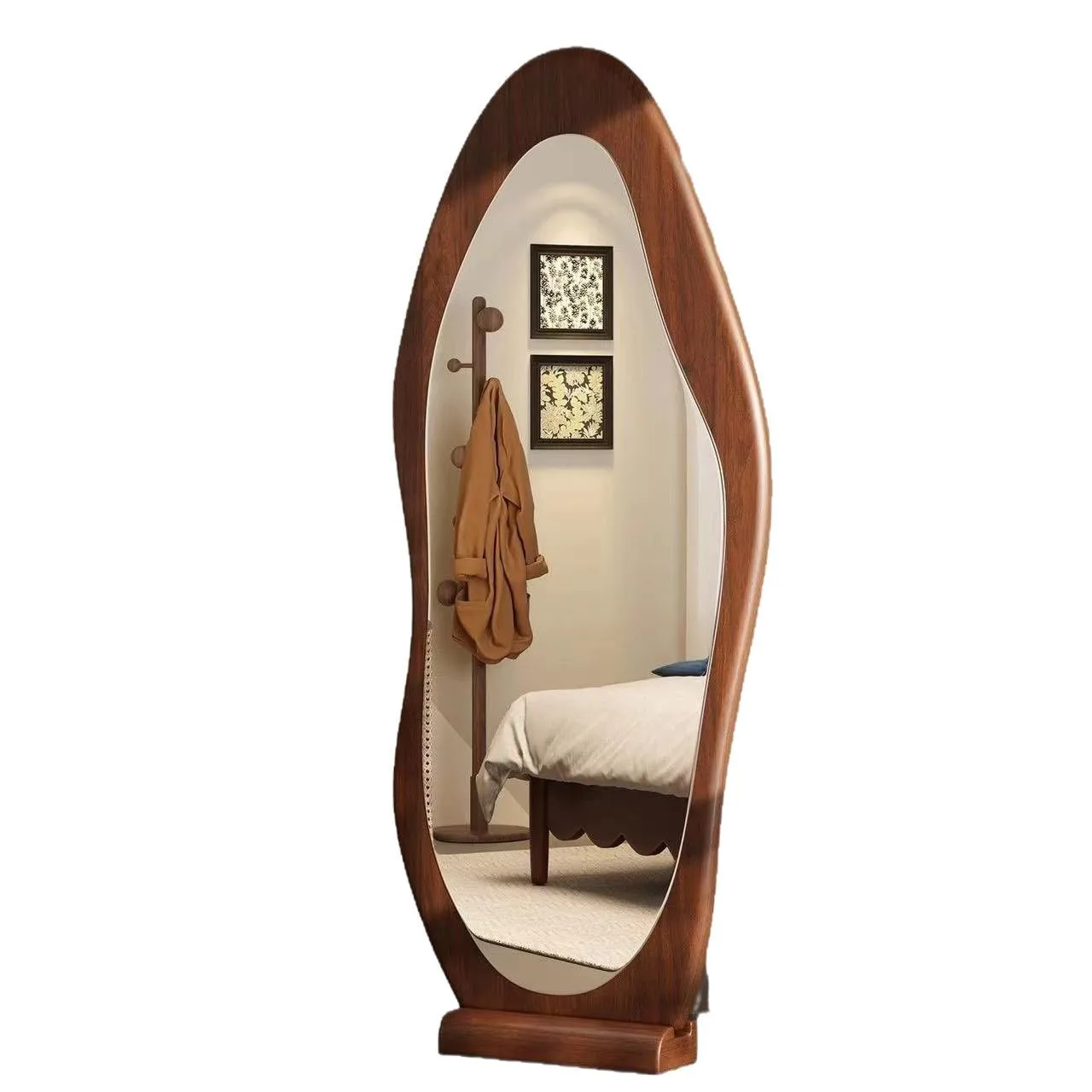 

Home full-length mirror clothing store fitting child bedroom floor-to-ceiling wall hanging wooden tray Chinese antique style