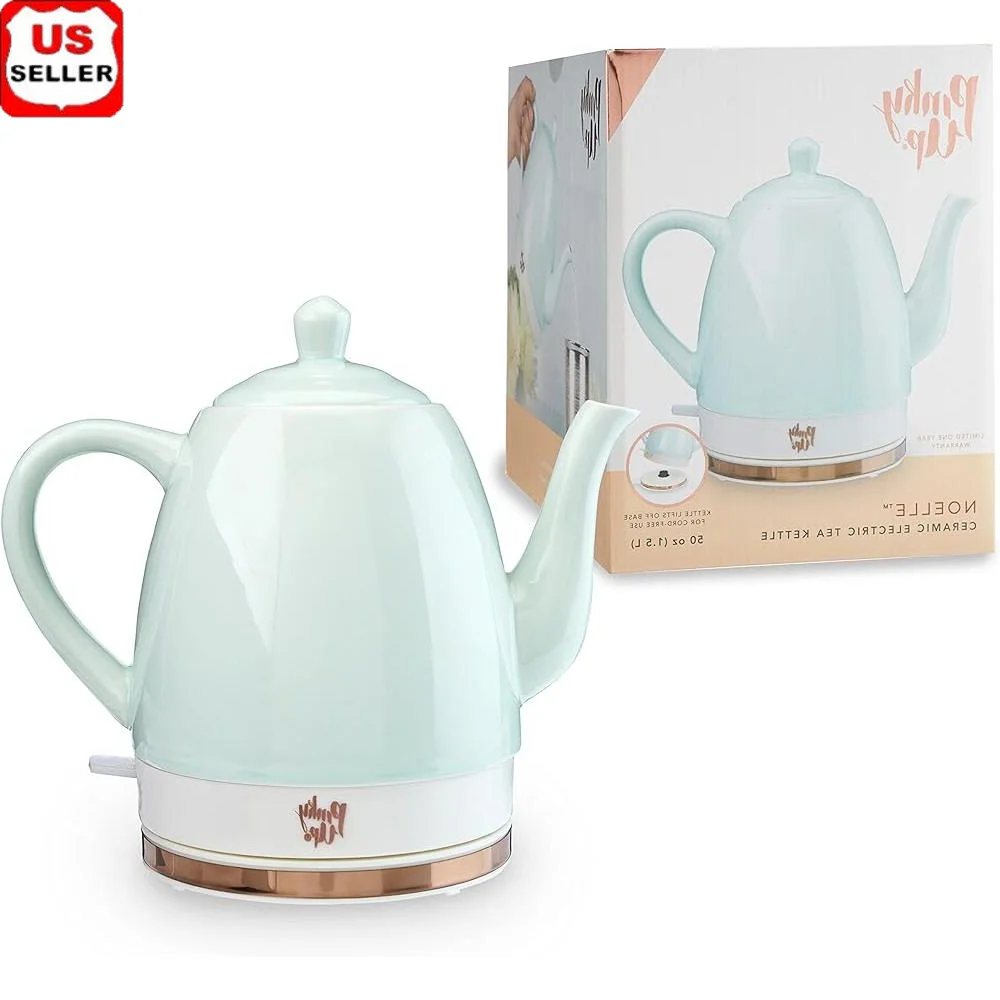 

Electric Tea Kettle 1.5L Gooseneck Spout Cordless with Temperature Control Ceramic Boiling Water Pot Tea Coffee Hosting