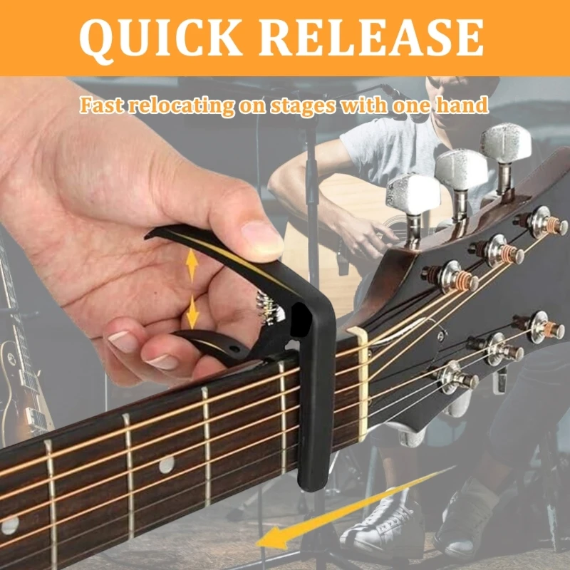 Moving Capo Sliding Capo Triggers Tension Adjustable Capo for Tuning Tone of String Instruments for Electric Guitar Bass