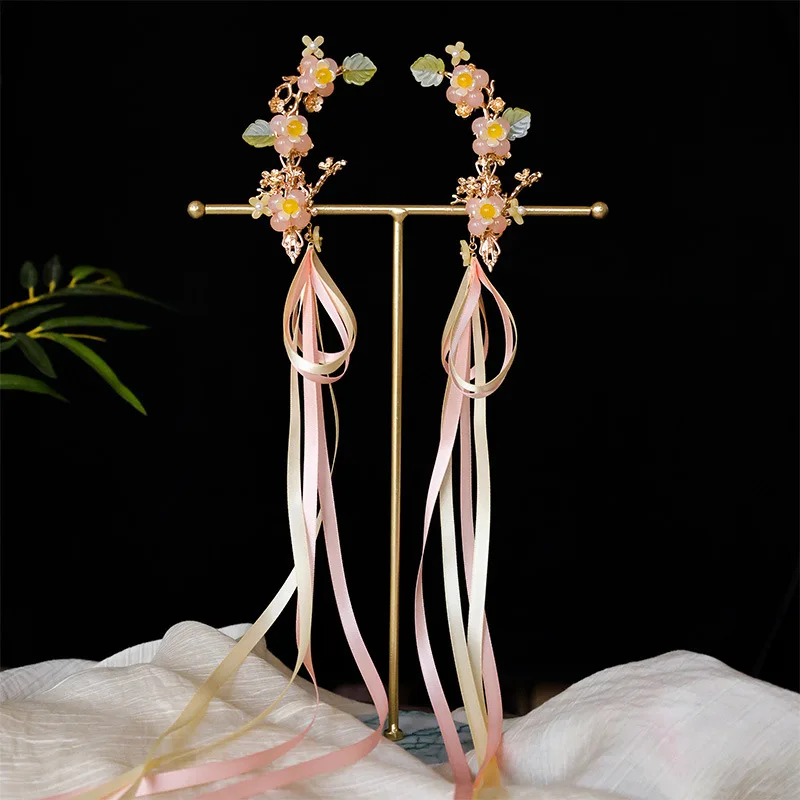 

Супер фея заколки для волос для девочек Hanfu аксессуары для волос цветок заколка для волос кисточка жемчуг Rteo бахрома сказочный костюм Хан украшения для волос