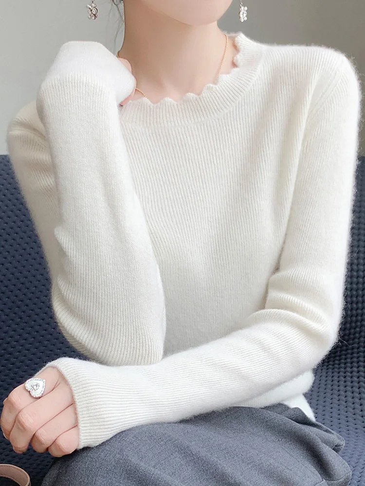 

2025 Casual Solid Sweater Autumn Winter Knitted Pullovers Women O-Neck Slim Versatile Sweaters Long Sleeve Tops
