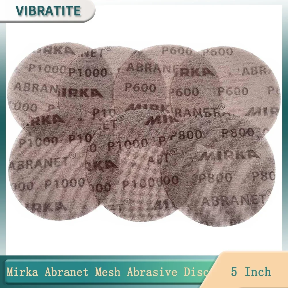 20 Stück 5 Zoll 125MM Mirka Abranet Netz-Schleifscheiben Staubfreie Schleifscheiben 360 bis 1000 Körnung Anti-Blockier Trockenschleifpapier