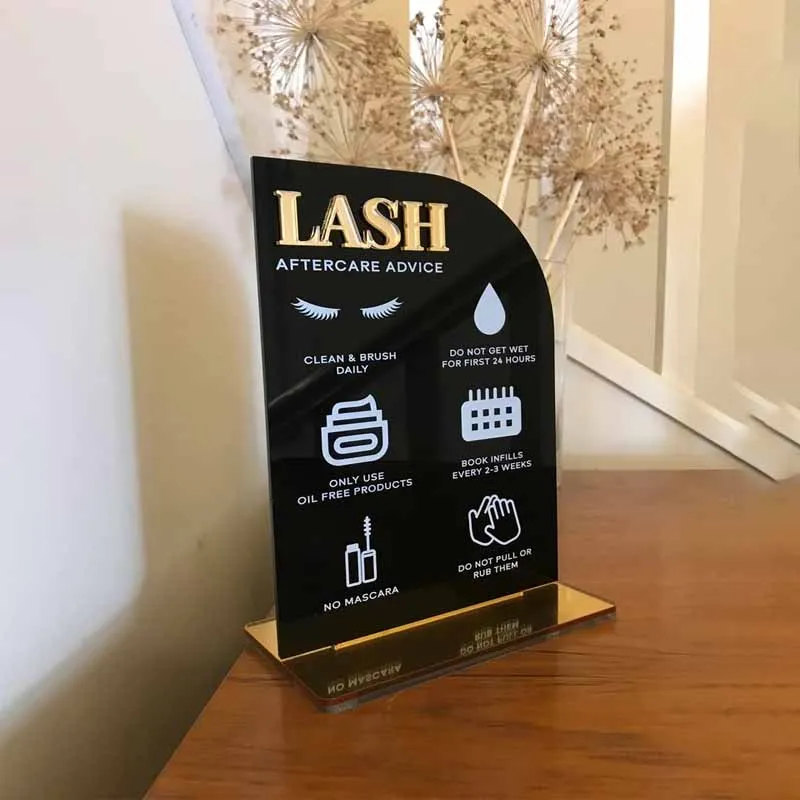 Lash Nails Aftercare Acrylic Sign | Beauty Sign | Business Sign | Spa Sign | Salon Sign | Salon Decor|  Nail Desk Decoration