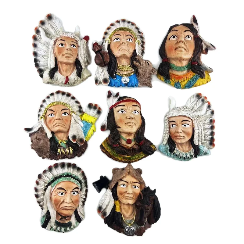Imanes de nevera de Estados Unidos, recuerdos turísticos de indios nativos americanos, pegatinas para nevera, decoración del hogar, regalos de boda