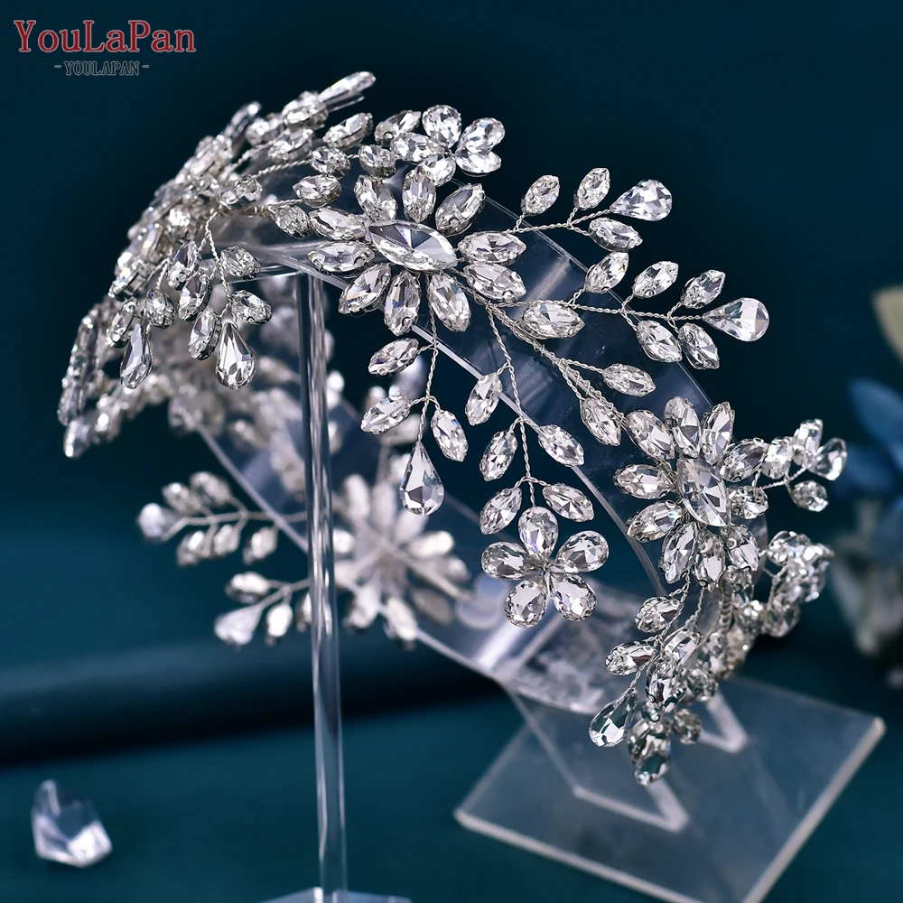 

TOPQUEEN Wedding Bridal Crown Rhinestone Hair Tiara Woman Bride Hair Accessories Diamond Jewelry Banquet Wedding Headwear HP408