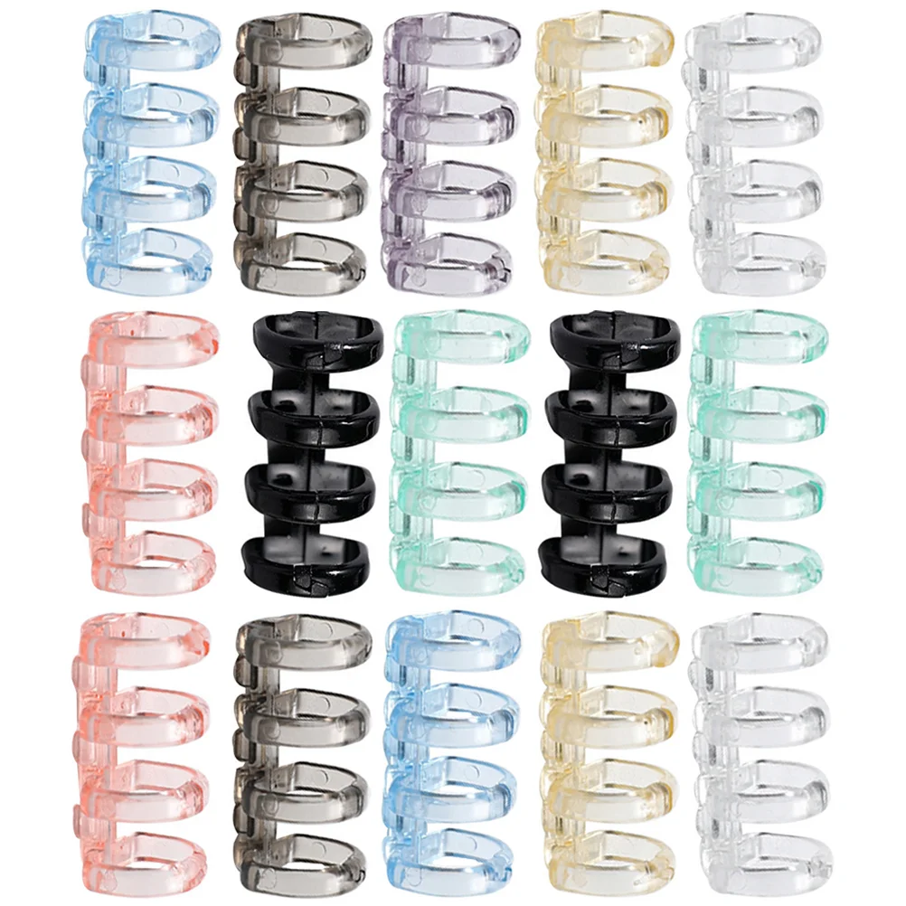 

16 Pcs Removable 4 Hole Binder Rings Plastic Spiral Binding Coils Loose Leaf Notebook Decorative Clip School Supply Well