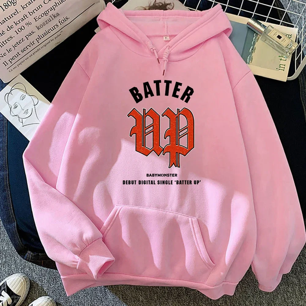 Babymonster Batter Up Sudadera con capucha 2024 Kawaii mujeres/hombres Harajuku estética Vintage sudaderas con capucha divertido