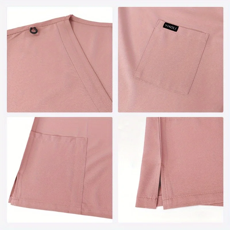 Becoming the Best Health Check Nurse Uniform Women's Solid Color Set - Ideal Choice for Pet Hospital Staff Skin Management