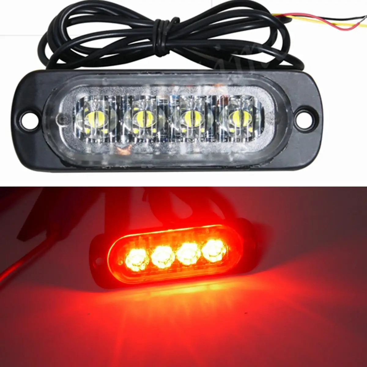 4LED Lamps for Car Truck Emergency Warning Hazard Flashing Strobe Light 12v/24v Truck Light Green Side Marker Light