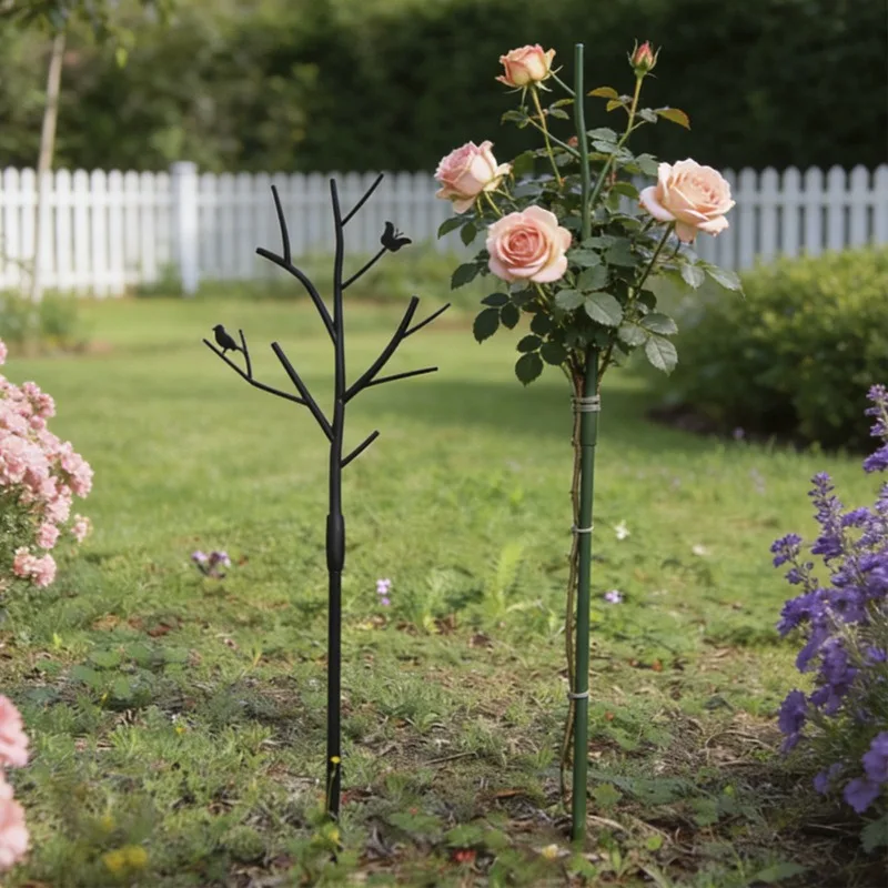 Single Plant Support Pole Anti-Toppling Tree Branch Fixation Frame Gardening Flower Support Stake Flower Arranging Tool