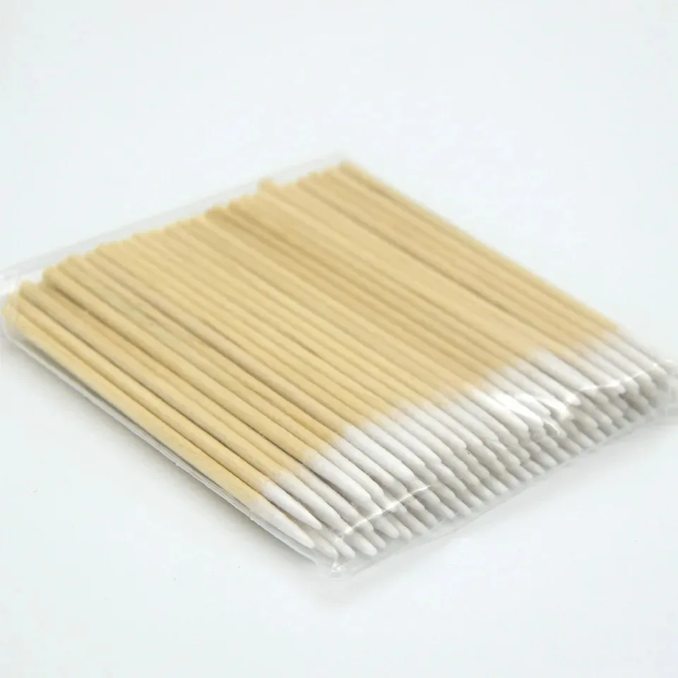 100/200/300Pcs Nails Wood Swab Clean Sticks Bud Tip Wooden Cotton Head Manicure Detail Corrector Nail Polish Remover Art Tool