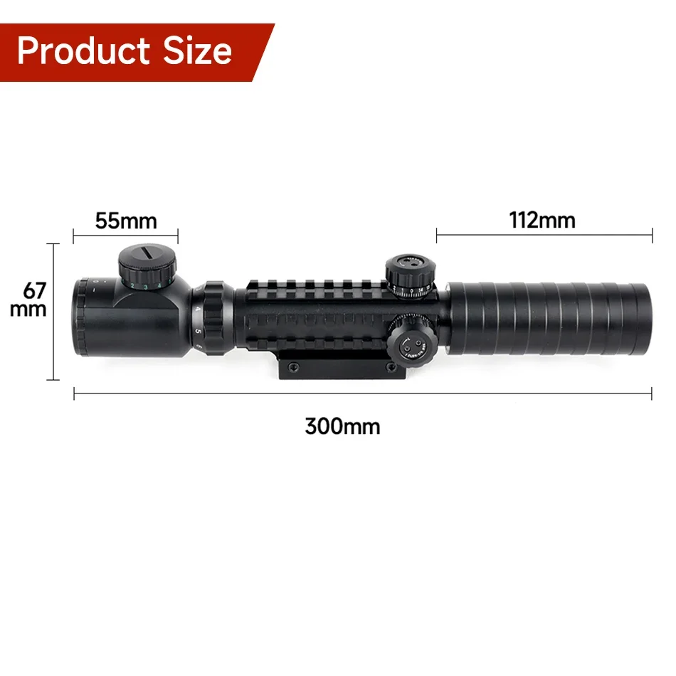 3-9X32EGC Red/Green Adjustable Tactical Optic Rifle Scope with Illumination for Long Range Shooting Hunting for Rifle Airsoft