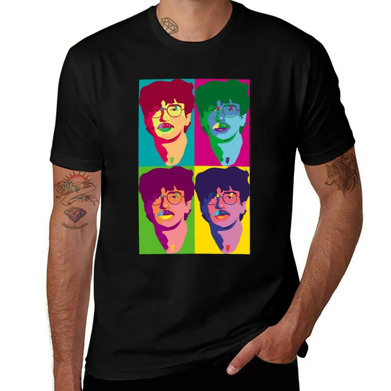 تي شيرت Charly Garcia Pop Art، قمصان بمقاسات كبيرة، قمصان ملابس عيد الحب، تي شيرت برسومات جرافيكية، تصميم ملابسك للرجال