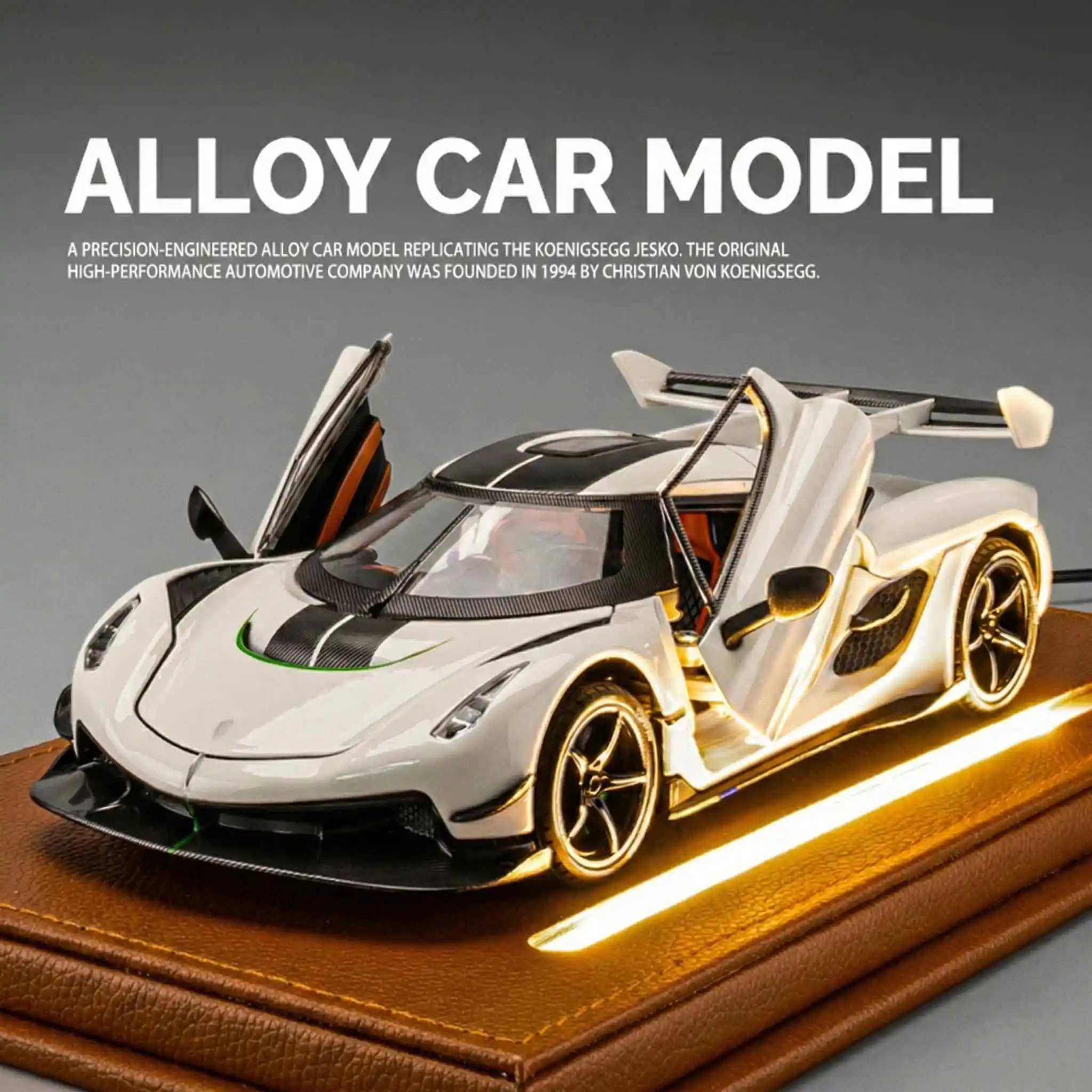 

1:24 Pull Back Supercar Alloy Metal Diecast Car Sound Light High Simulation Model Vehicle 4 Doors Boys Birthday Gift Home Decor