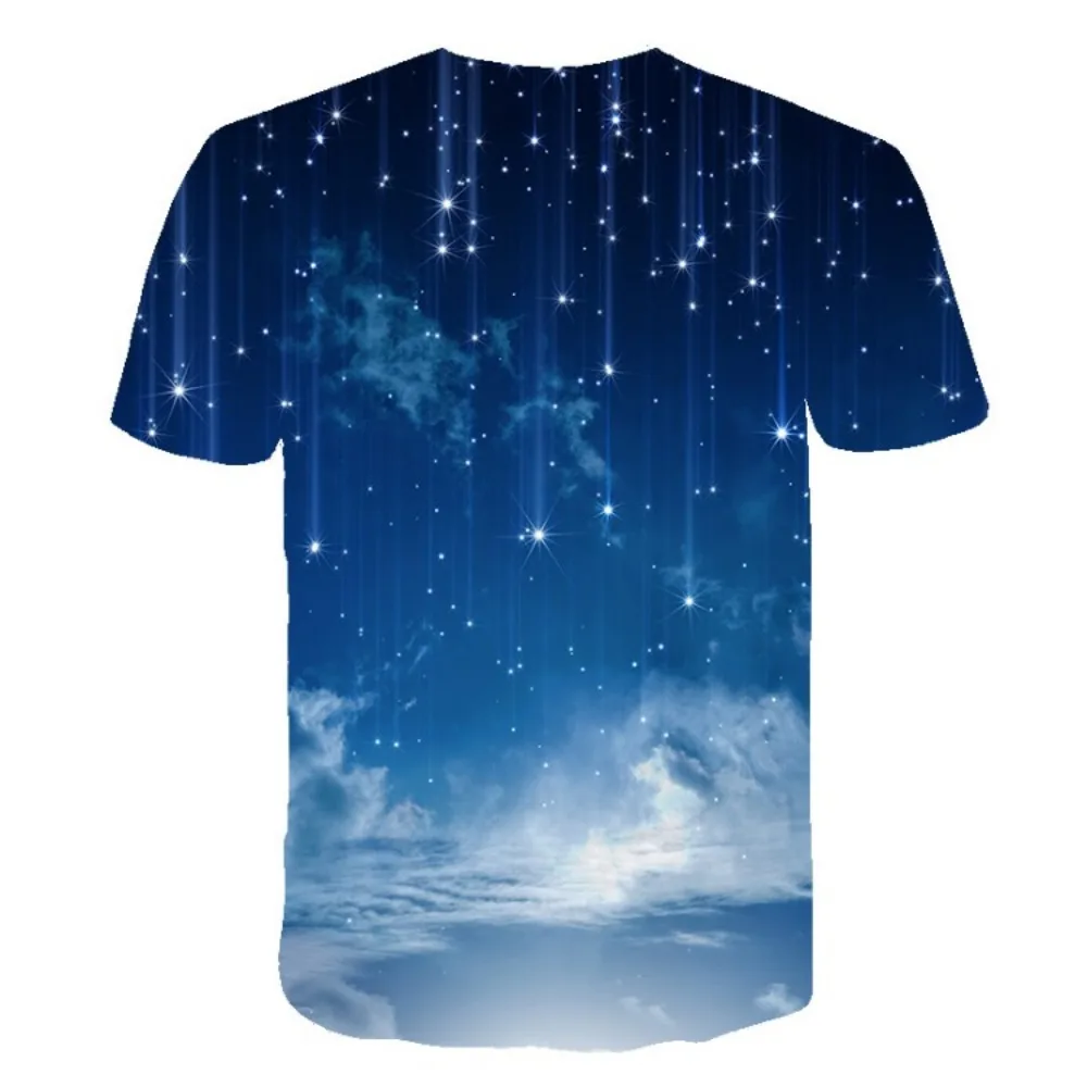 Purple Galaxy T Shirt Men Space 3d Printing T-Shirt Universe Short Sleeve Print Funny Streetwear Casual Tops O-Neck Clothing