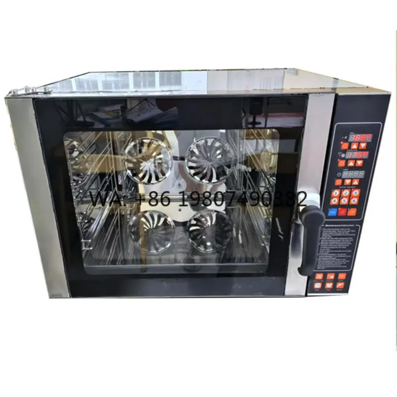 4 Trays Electric Convection Oven, Commercial Hot Air Baking Machine for Pizza Bread Pastries Restaurant Catering Use