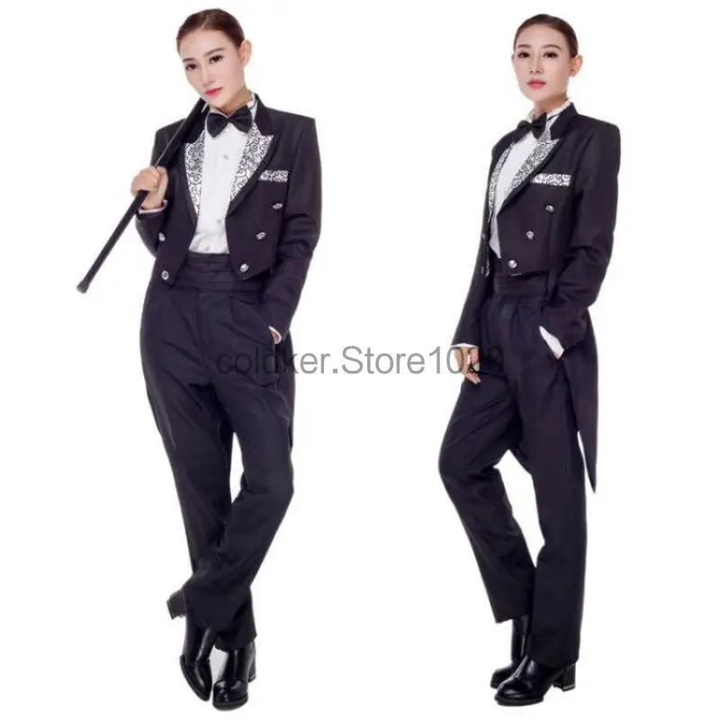 2pcs Men's Classics Tuxedo Suits Set Black Formal Tailcoat for Man Women Fashion Party Wedding Prom Clothing (Jacket+Pants)