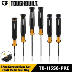 TOUGHBUILT TB-H5S6-PRE 6Pcs Precision Screwdriver Set + Soft Case Tool Bag Magnetic Screw Driver Set Electric Repair Hand Tools