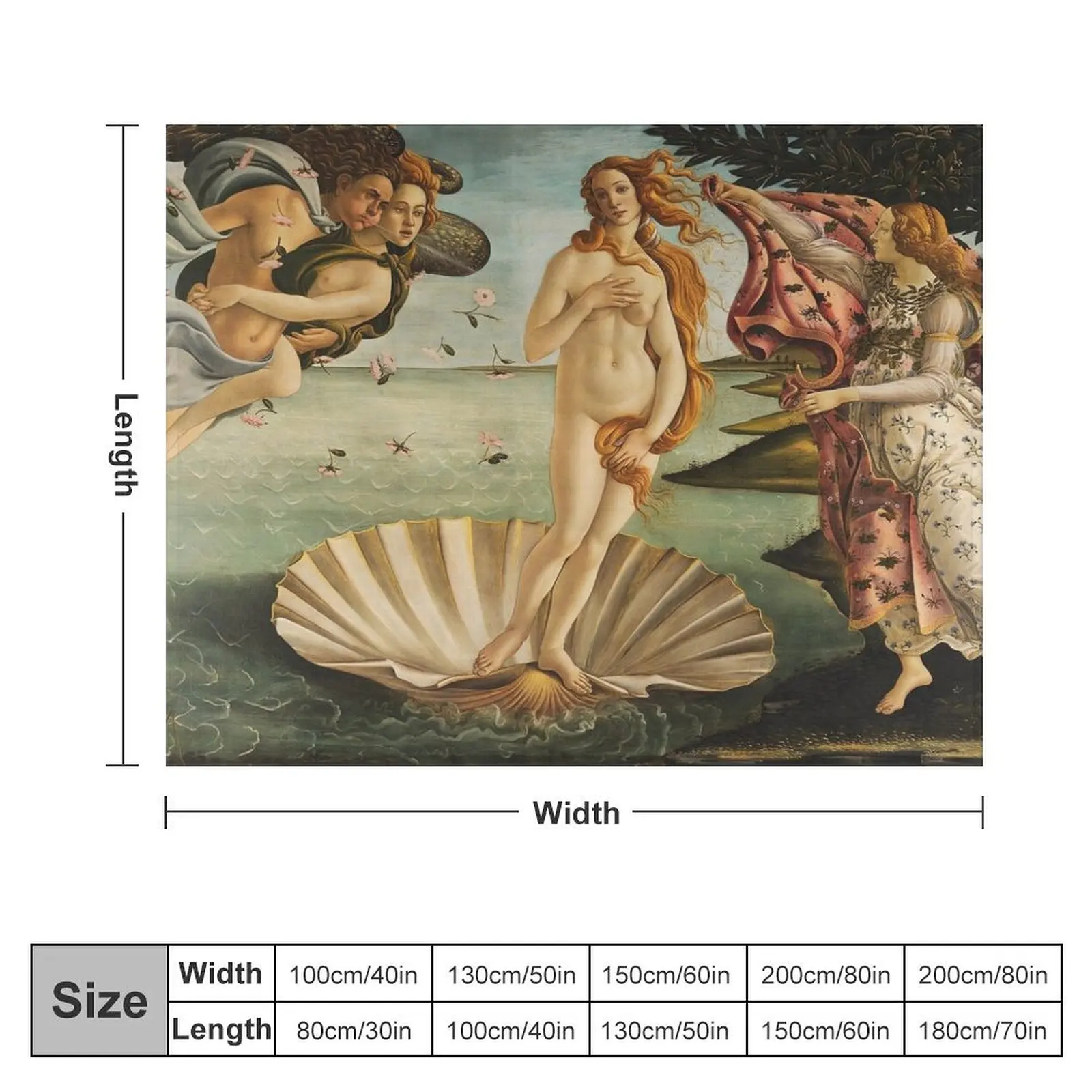 The Birth of Venus Throw Blanket Luxury Designer funny gift blankets and throws Blankets