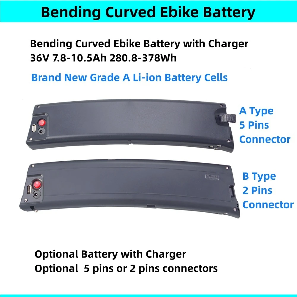 20 Inch Folding Ebike Battery 36V 7.8Ah 9.6Ah 10Ah 10.2Ah 10.5Ah Reention Rapier for Hiland Rockshark Lifebike Kawasaki KX-F20