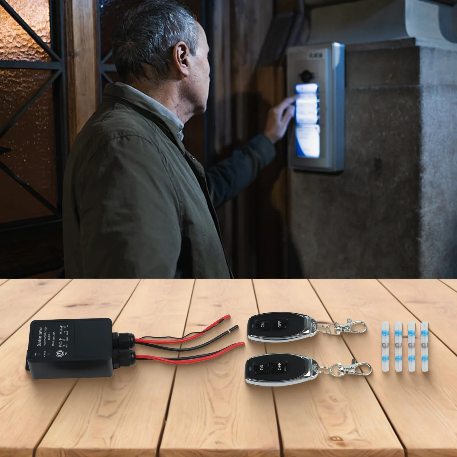 

IP65 Rated Outdoor Waterproof Switch Outdoor Use 30a Relay For Light Control Working Voltage AC100-240V Flame Retardant PC Shell