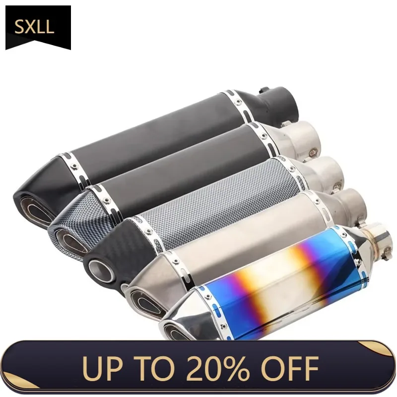 

SXLL Universal Motorcycle Exhaust Muffler Tube ATV SUV Scooter Slide for CBR250 FZ8 CBR GSXR CB400 CB600