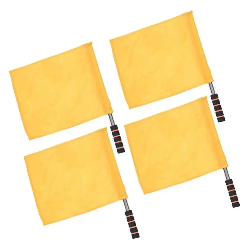 

Budget-Friendly Yellow Sports Referee Flag 4 Pieces Track And Field Event Referee Flag Football Goal Flag Flag Bearer Flag Spong