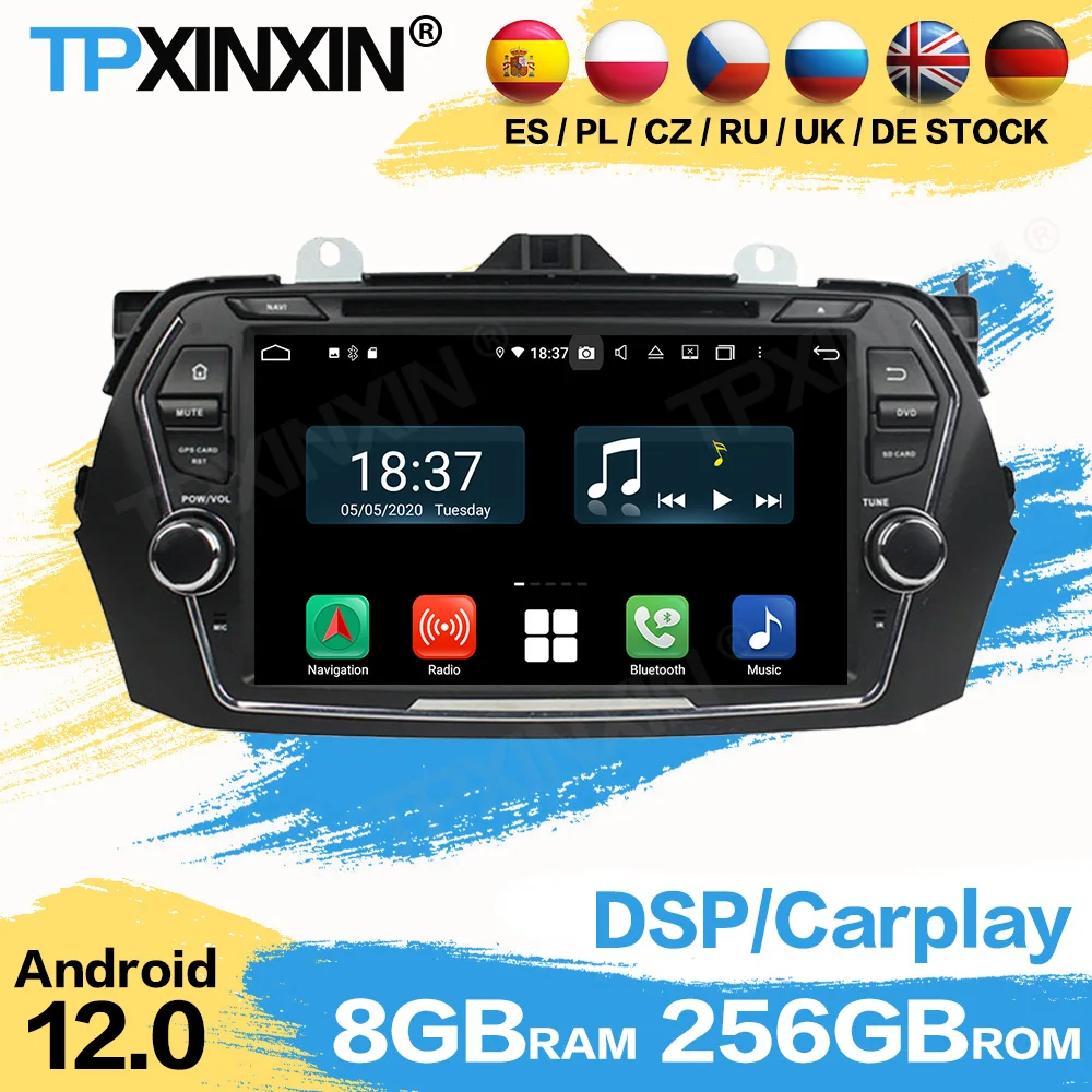 Car Radio Coche With Bluetooth For Suzuki Ciaz Alivio 2015 2016 2017 2018 GPS Navigation Automotive Multimedia Stereo Receiver