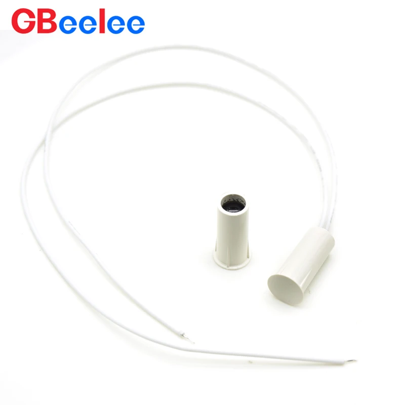 50 stuks bedraad magnetisch deursensoralarm, anti-diefstal ingebedde kunststof magnetische bedieningsschakelaar, normaal open en normaal gesloten