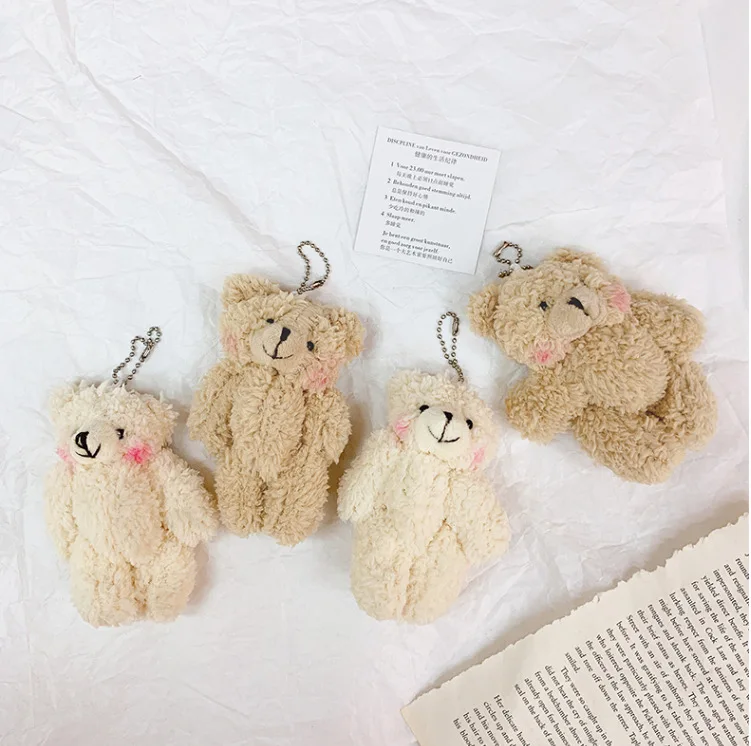 Cute Plush Bear Keychain Easy to Use Creative Hanging Doll Keychain for Christmas Children's Day Gifts