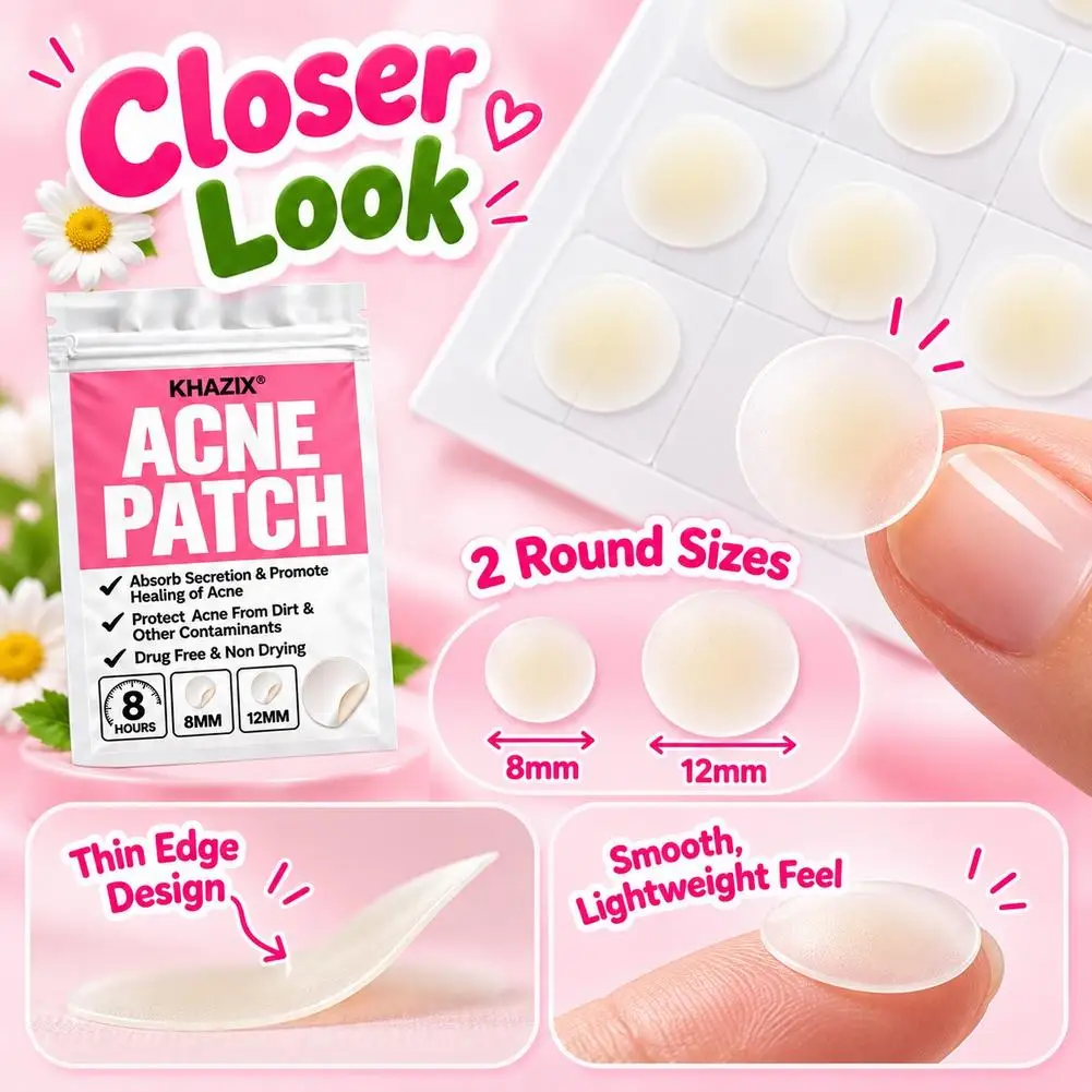 24pcsPieces Hydrocolloid Acne Patches per Box Alcohol-Free Gentle Non-Irritating Blemish Covering Sticker for Pimples