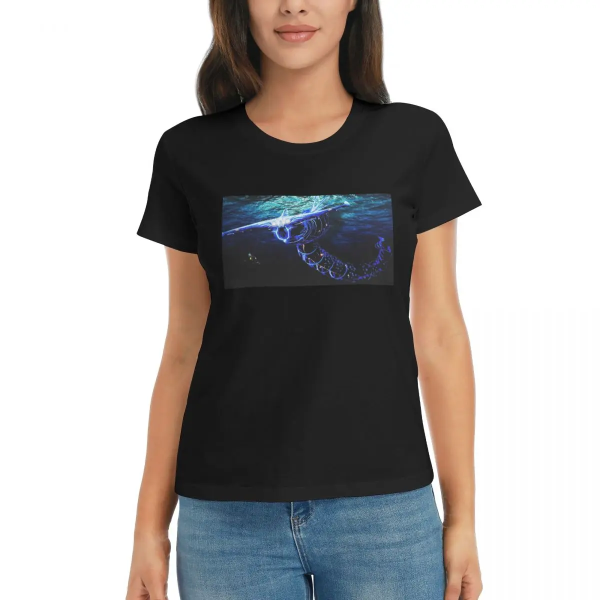 Camiseta para mujer Subnautica - Ghost Leviathan, camisetas de manga corta de verano, camisetas de algodón con cuello redondo, ropa, Tops, ropa de calle