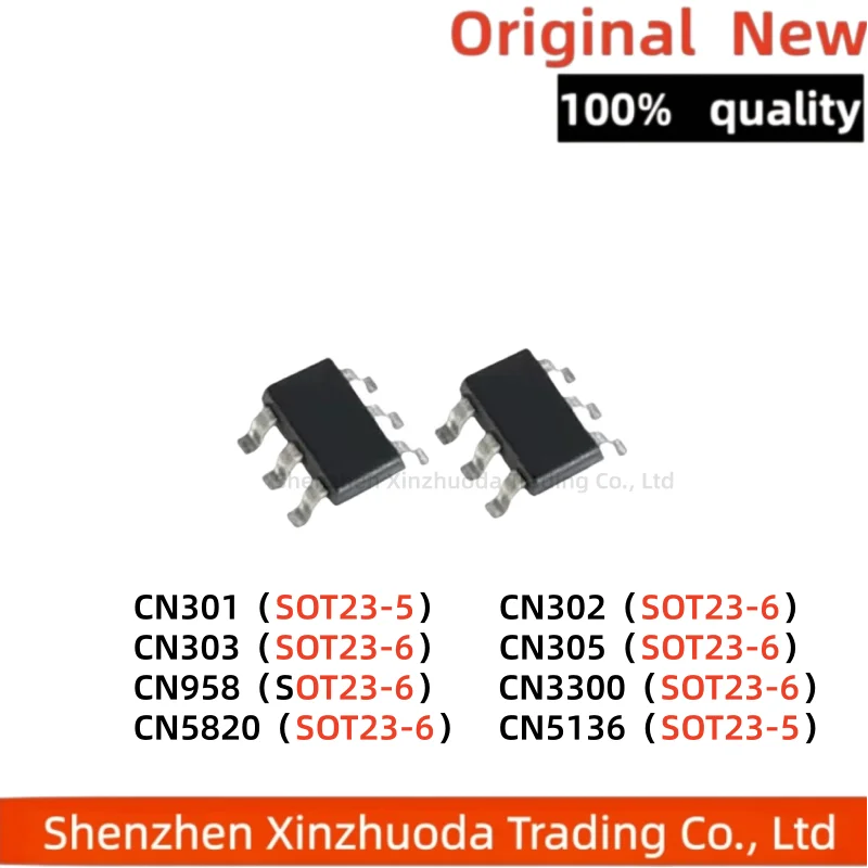 10 pieces of CN302, CN301, CN303, CN305, CN958, CN3300, CN5136, CN5820, SMT SOT23, SMT voltage detection chip